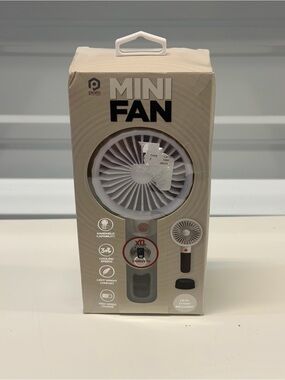 New POM Mini Portable Handheld Fan white Rechargeable 3 Speed
Cooling Desk Stand